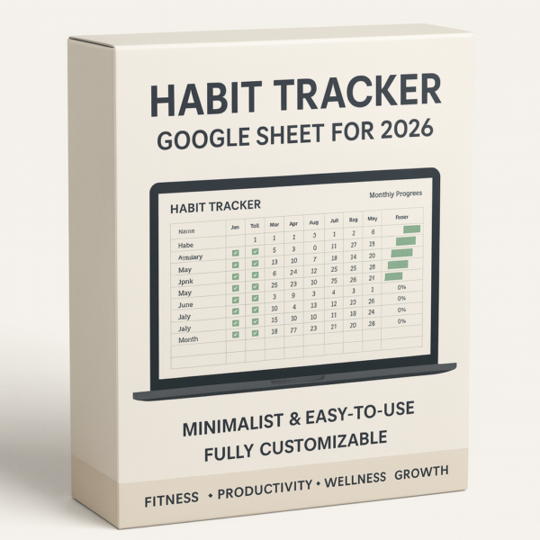 Habit Tracker Google Sheet for 2026